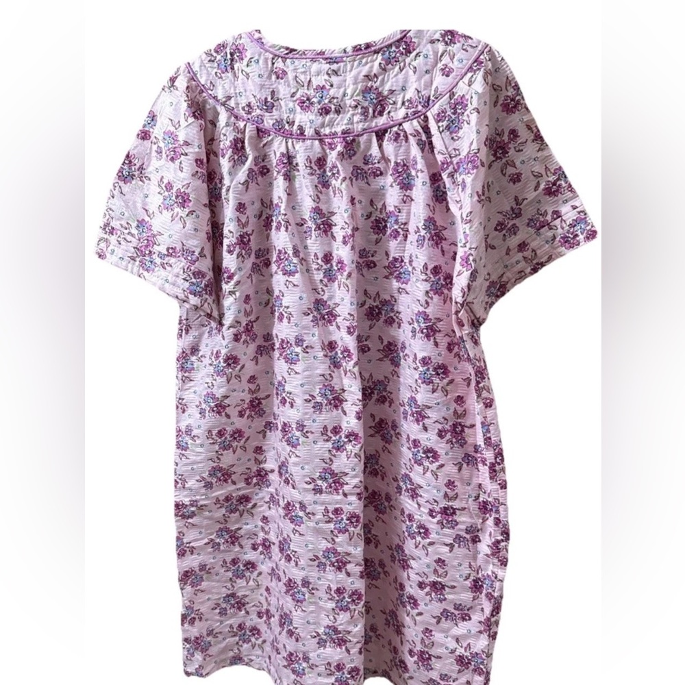 Betsy Intimates Women 2X Snap Front House Dress Robe MulticolorFloral Boho Comfy